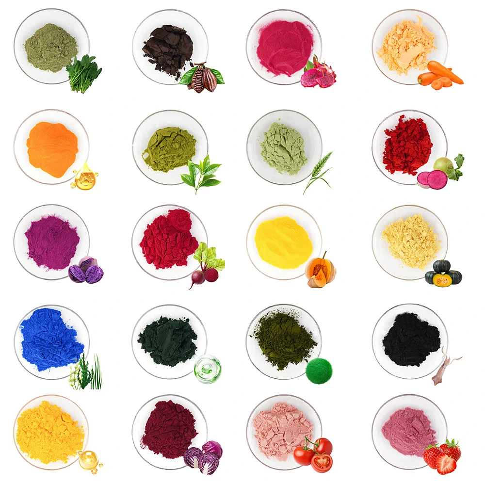Various colorful powders in bowls