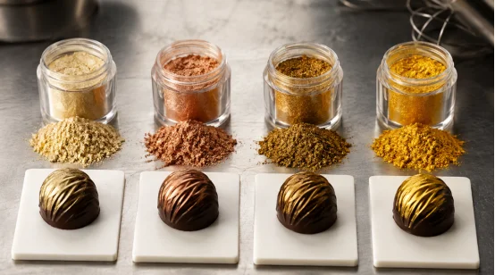 Edible Gold Luster Dust Color Guide Champagne, Rose & Antique Gold