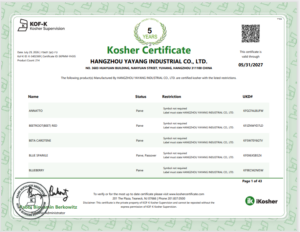 kosher certificate