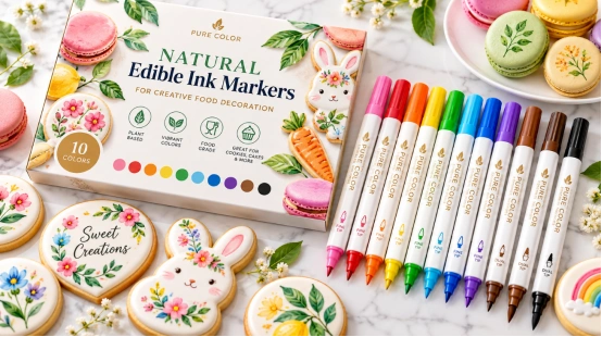 Packaged edible food markers for cookie decorating